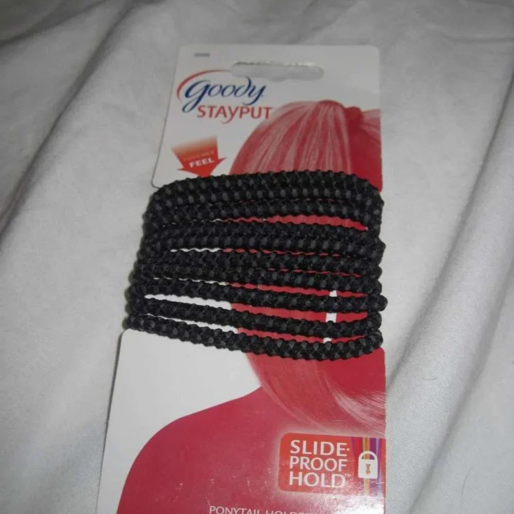 10 Black 2011 Goody Ouchless Stay Put Ponytailer Hair Bands No Metal Elastics